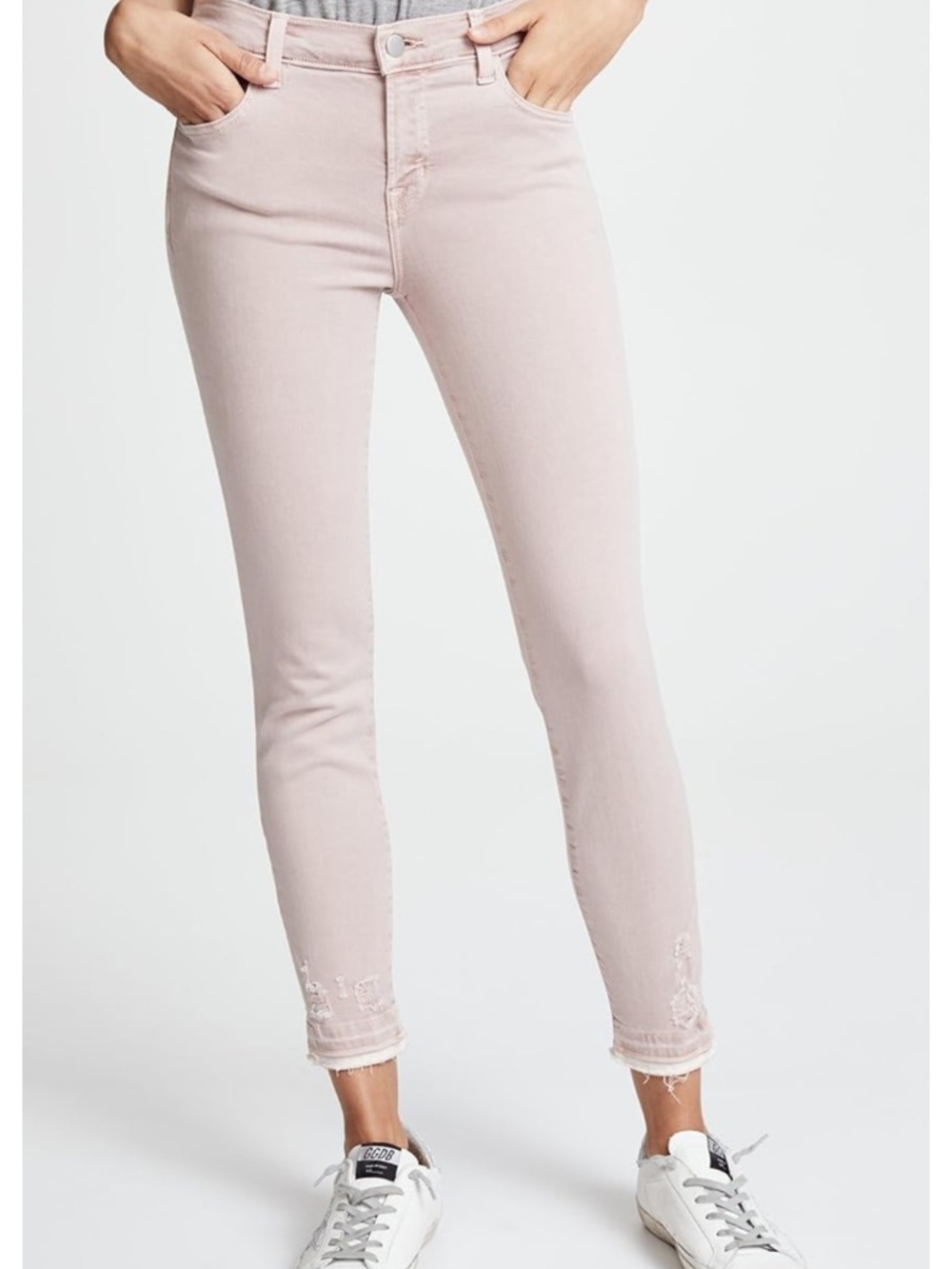 J Brand Vinca Destruct Mid Rise Skinny Jean